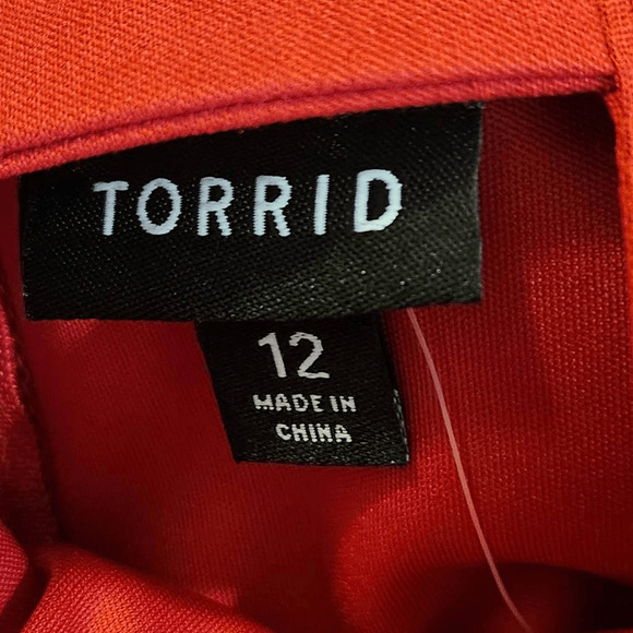 Torrid Red Retro Peplum Wiggle Dress Size 12 NWT (4070) - Picture 3 of 7